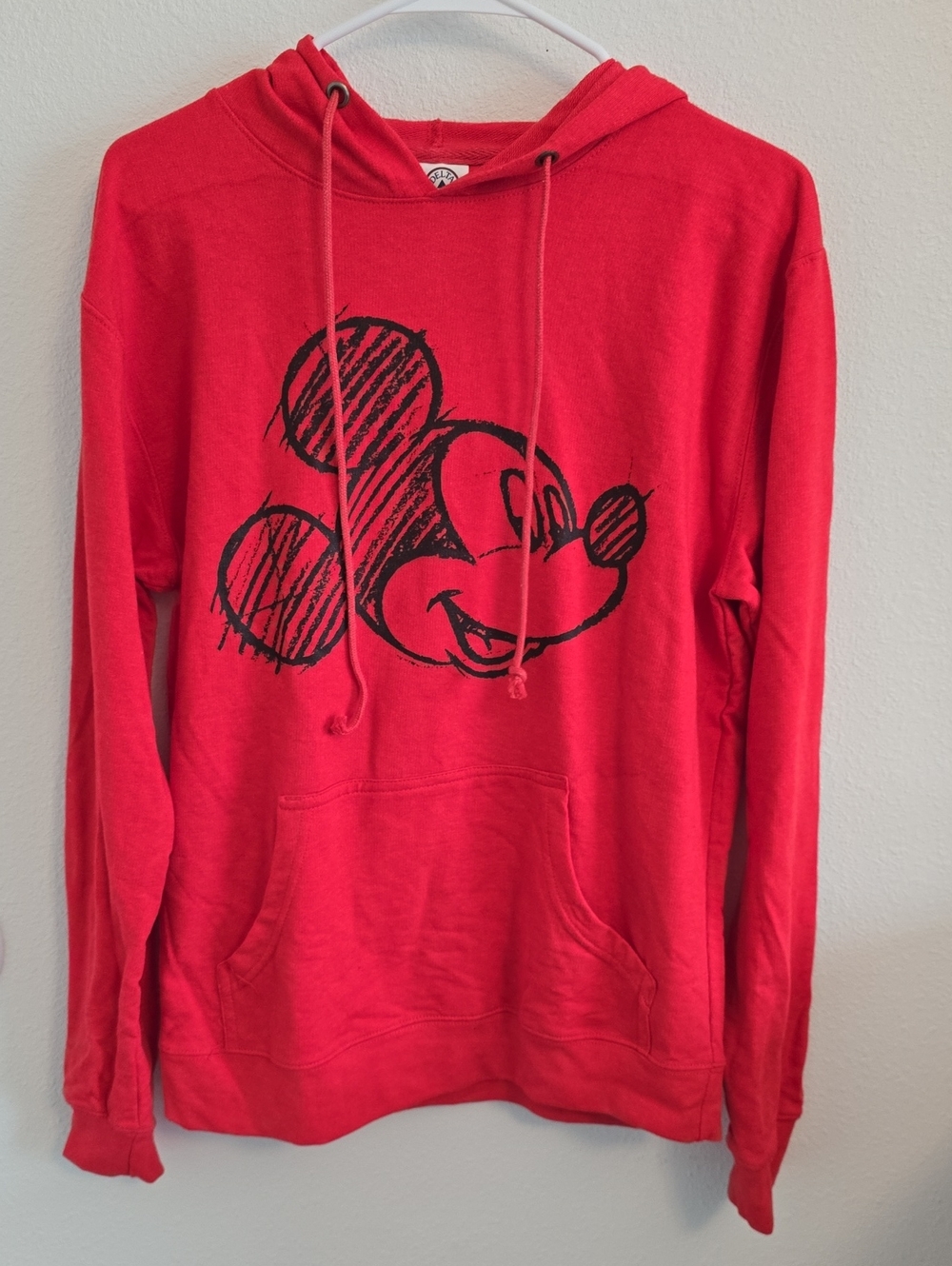 Disney Red Men's Hooded Sweatshirt with Black Graphic
